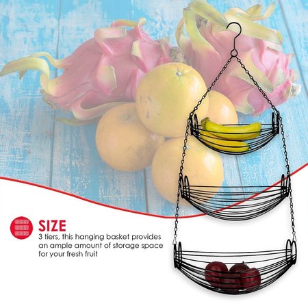 Hds Trading 3Tier Black Oval Hanging Basket ZOR95931